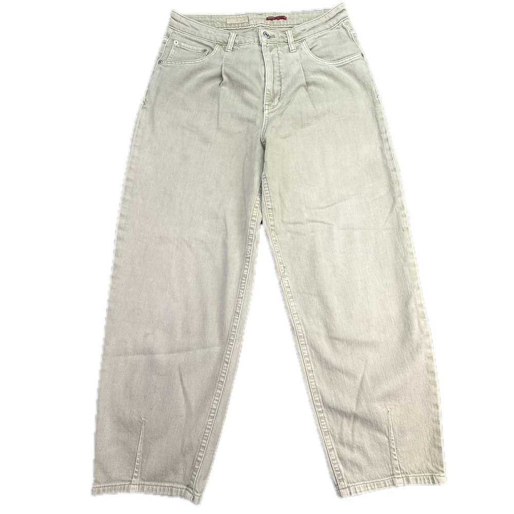 Pilcro The‎ Breaker Barrel Jeans Womens 29 Sage Green Pleated High Rise Wide Leg